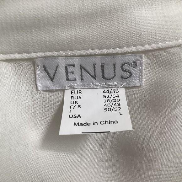 Woman's Venus Dress‎ Long Sleeve Drawstring Roll Up Sleeve Pockets Rayon White - Picture 6 of 7